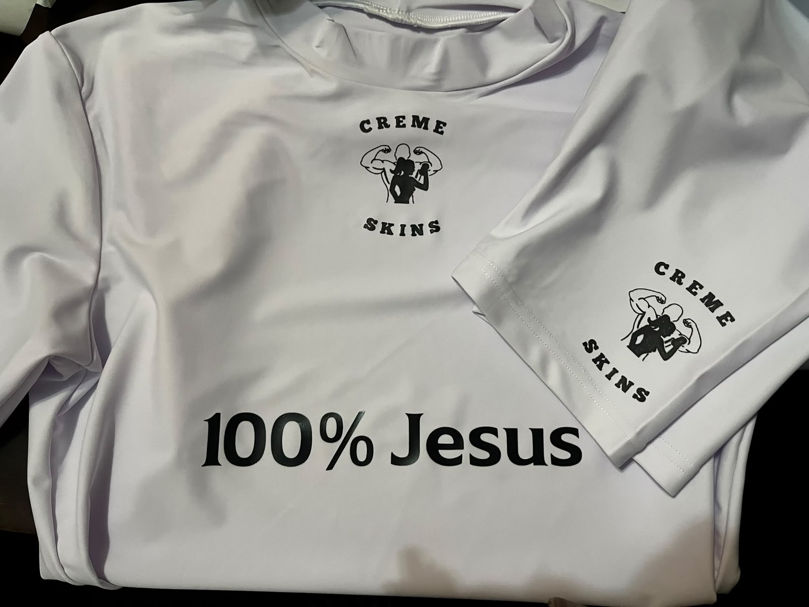 "100% Jesus" — White